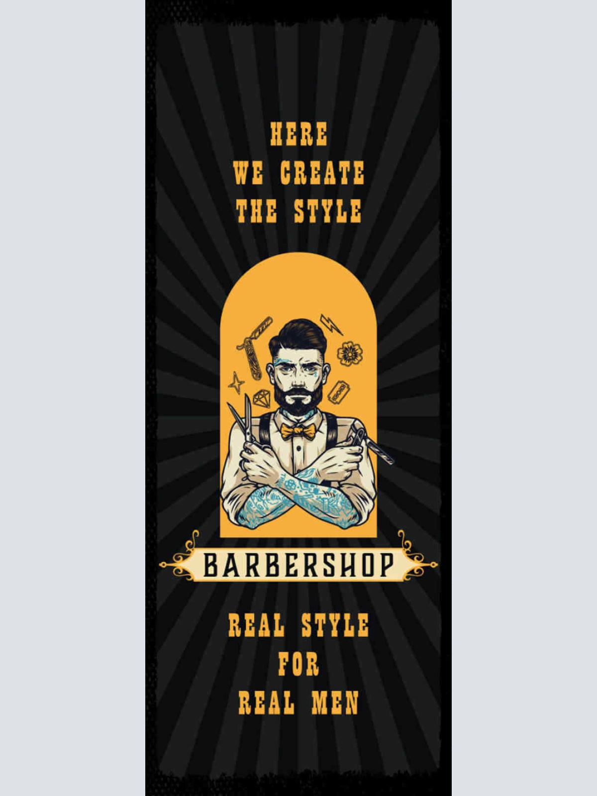Schild Barbershop Real Style For Real Man Friseur Laden 27x10 Blech od.Holz