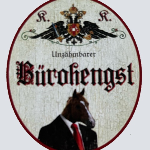 KuK Nostalgie Holzschild Umzähmbarer Bürohengst Bürokraft Schreibkraft Schild