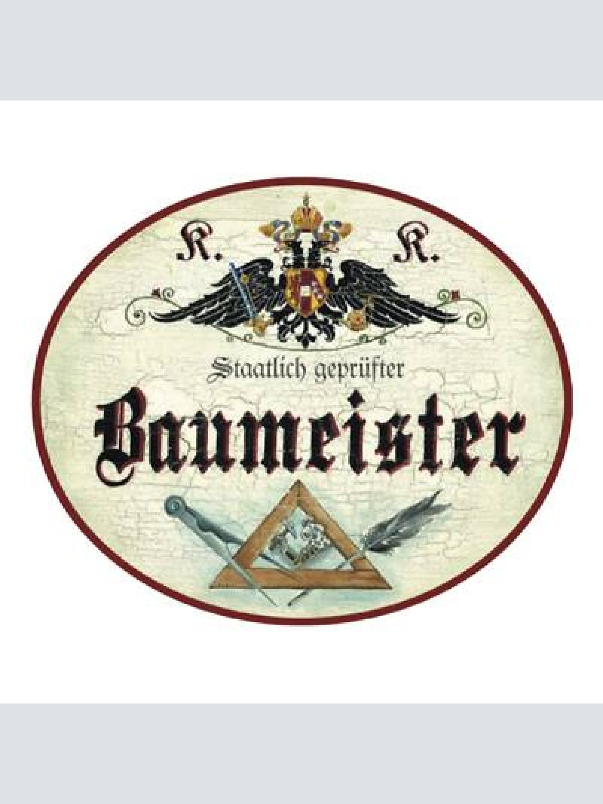 Kuk nostalgie holzschild baumeister baumeisterin