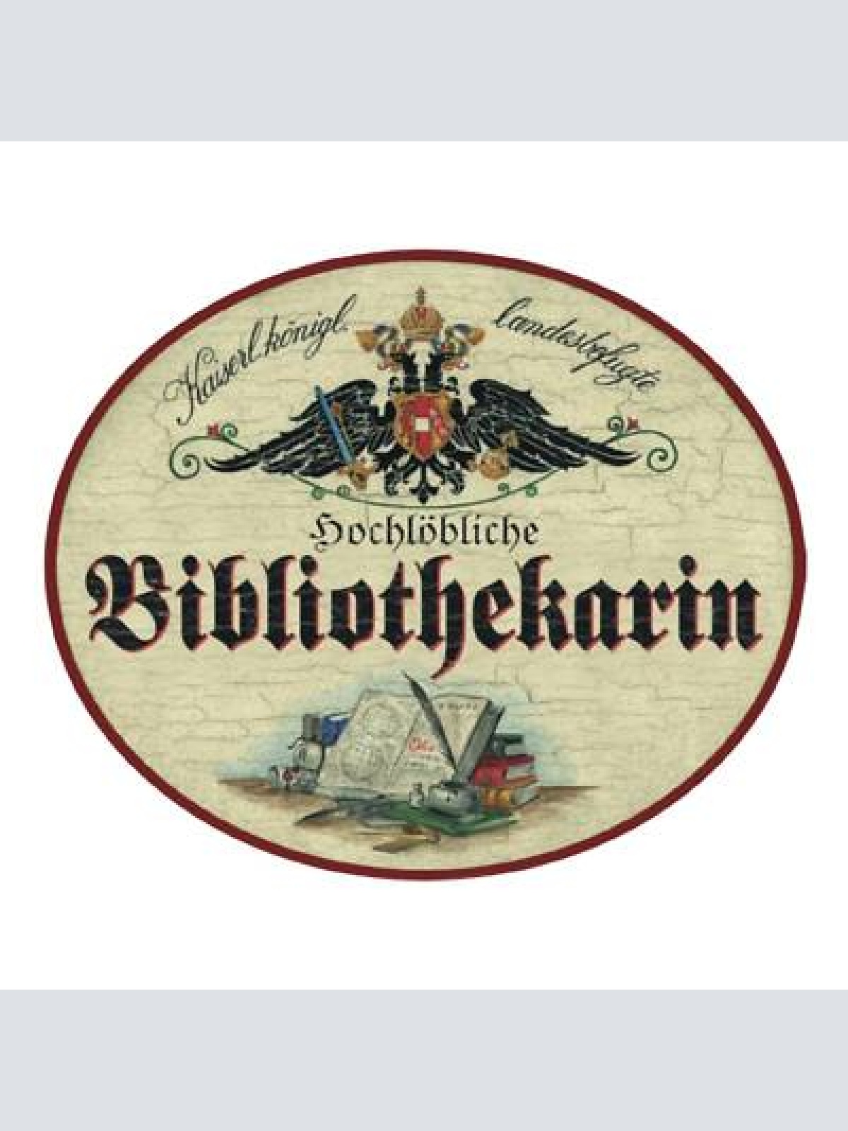 Kuk nostalgie holzschild bibliothekar bibliothekarin
