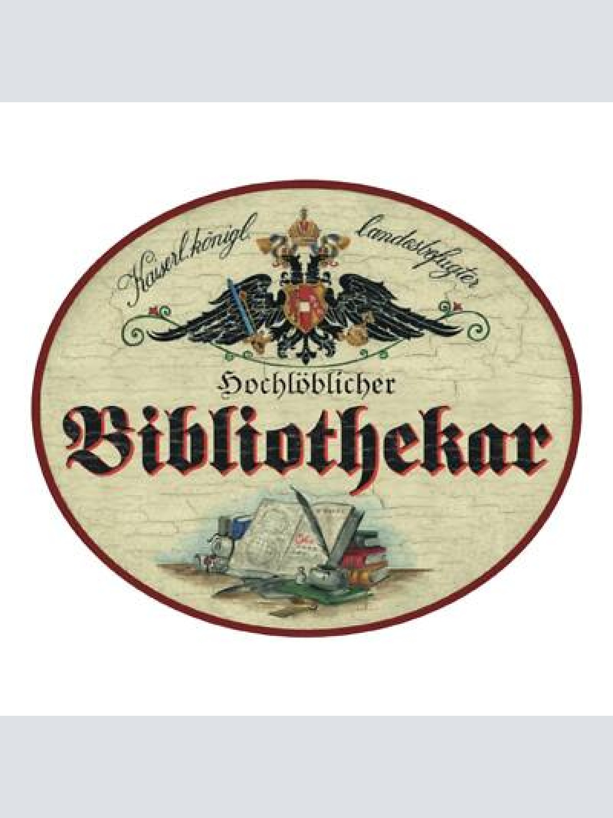 Kuk nostalgie holzschild bibliothekar bibliothekarin