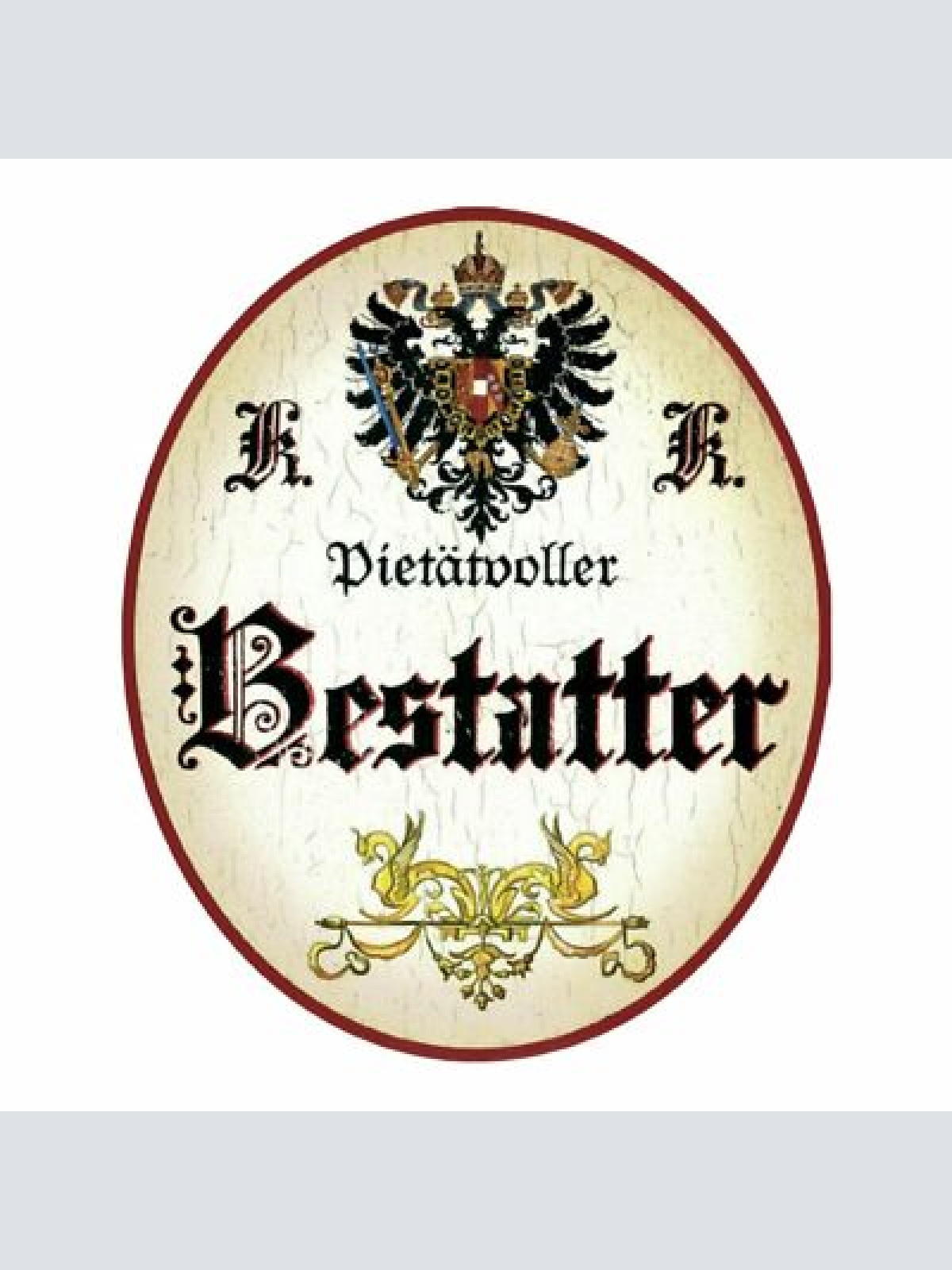 Kuk Nostalgie Holzschild Pietätvoller Bestatter