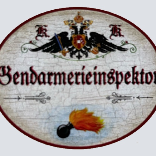 KuK Nostalgie Holzschild Gendarmarieinspektor Polizei Gendarmes Schild