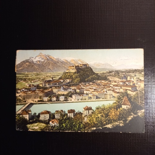Salzburg, Festung und Untersberg vom Kapuzinerberg 430074 gr