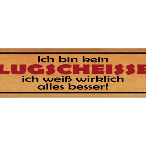 Schild Ich Bin Kein Klugscheisse Ich Weiß Wirklich Alles Besser 46 x 10