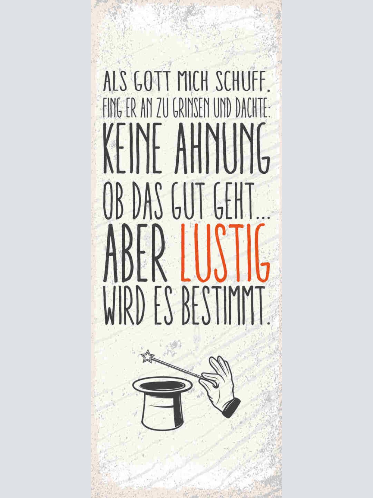 Schild Als Gott Mich Schuf Grinsen & Dachte Keine Ahnung Ob Das Gut Geht Lustig