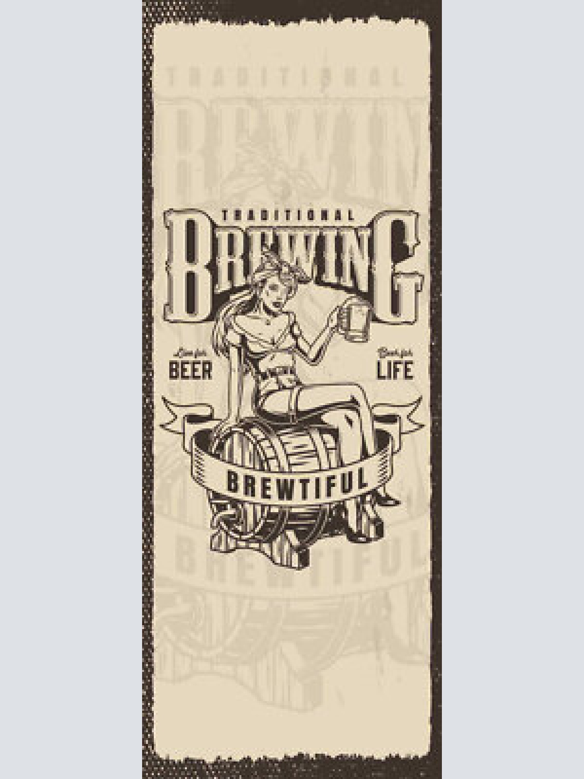 Schild traditional brewing brewtiful beer life bier alkohol 27x10 blech od.holz