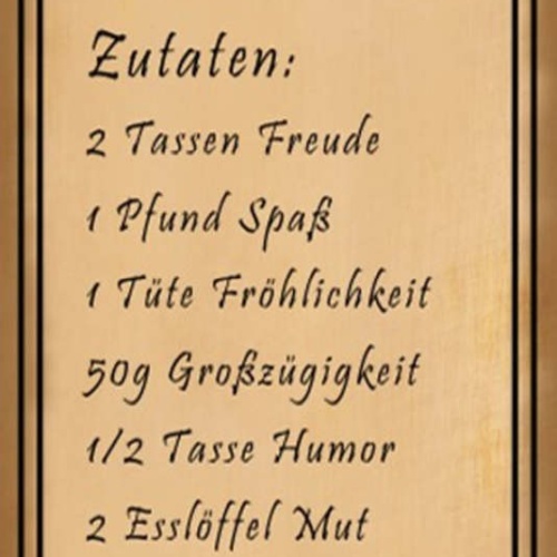 Schild Rezept Für Gesundheit Kraft Geduld Ruhe Vertauen Lachen Glück 27x10