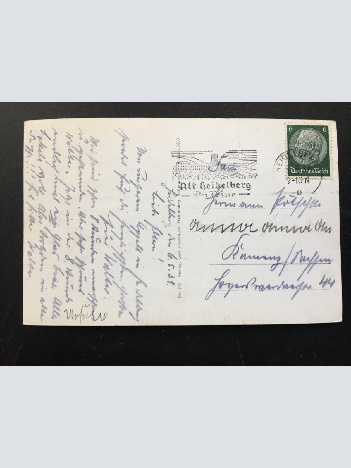 Heidelberg mit Schloß - Blick auf Ort - Fluss - Deutschland 400319 TH F