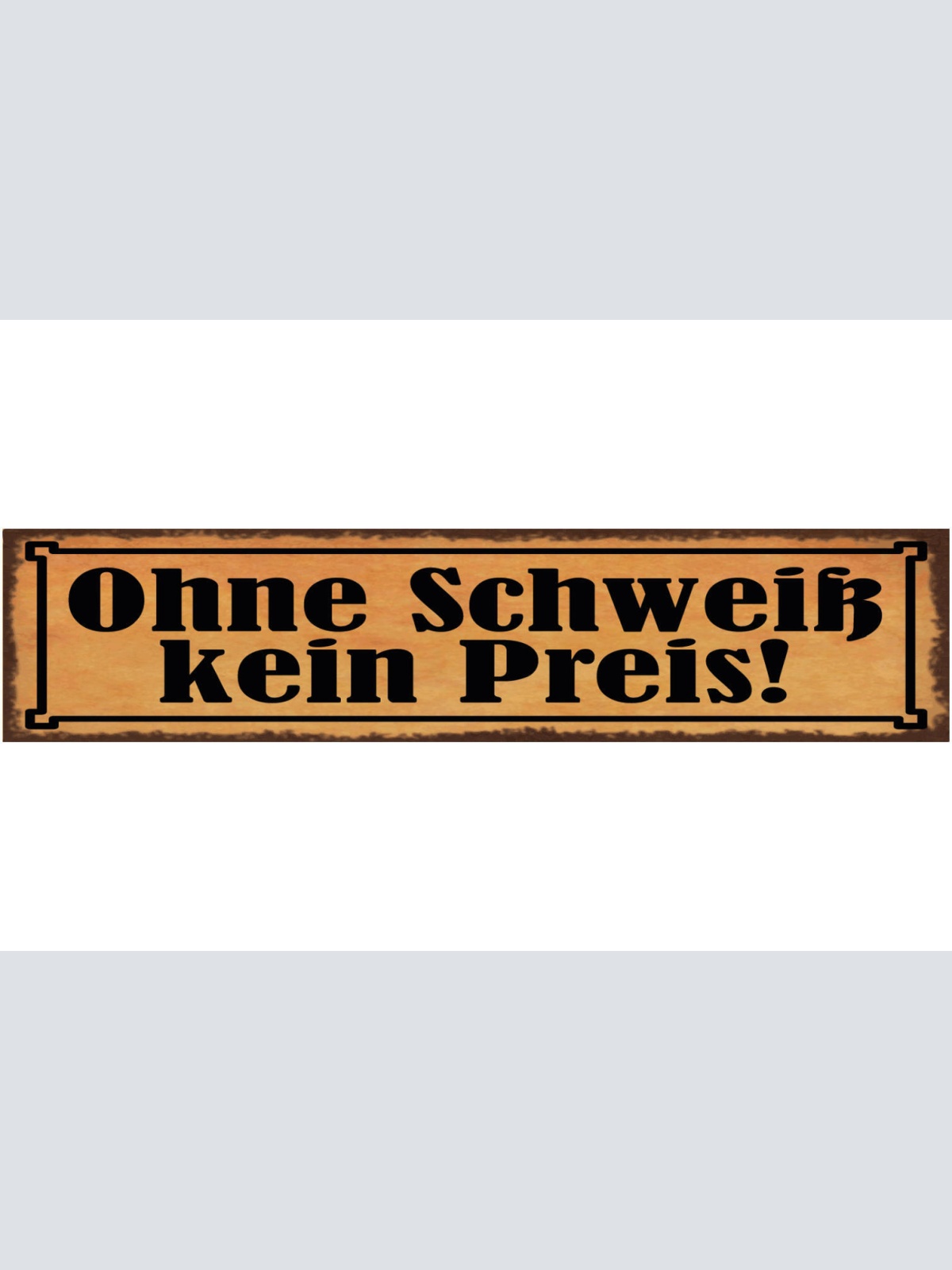 Schild Ohne Schweiß Kein Preis Fleiß Arbeit Training 46 x 10 Blech od. Holz