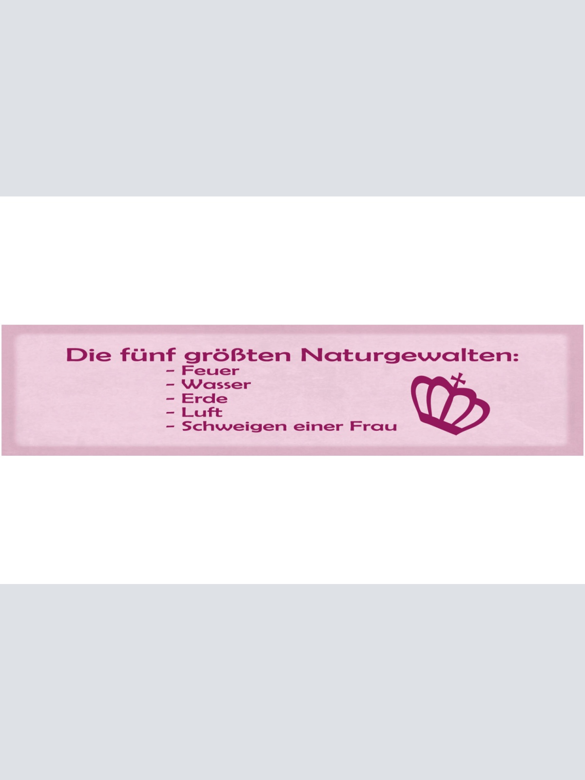 Schild Die 5 Größten Naturgewalten Feuer Wasser Erde Luft Schweigen Frau 46x10