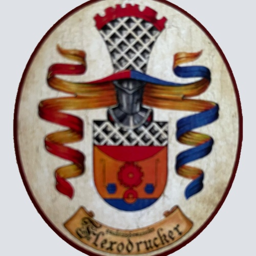 Nostalgie Holzschild Flexodrucker Wappen Beruf Österreich Schild