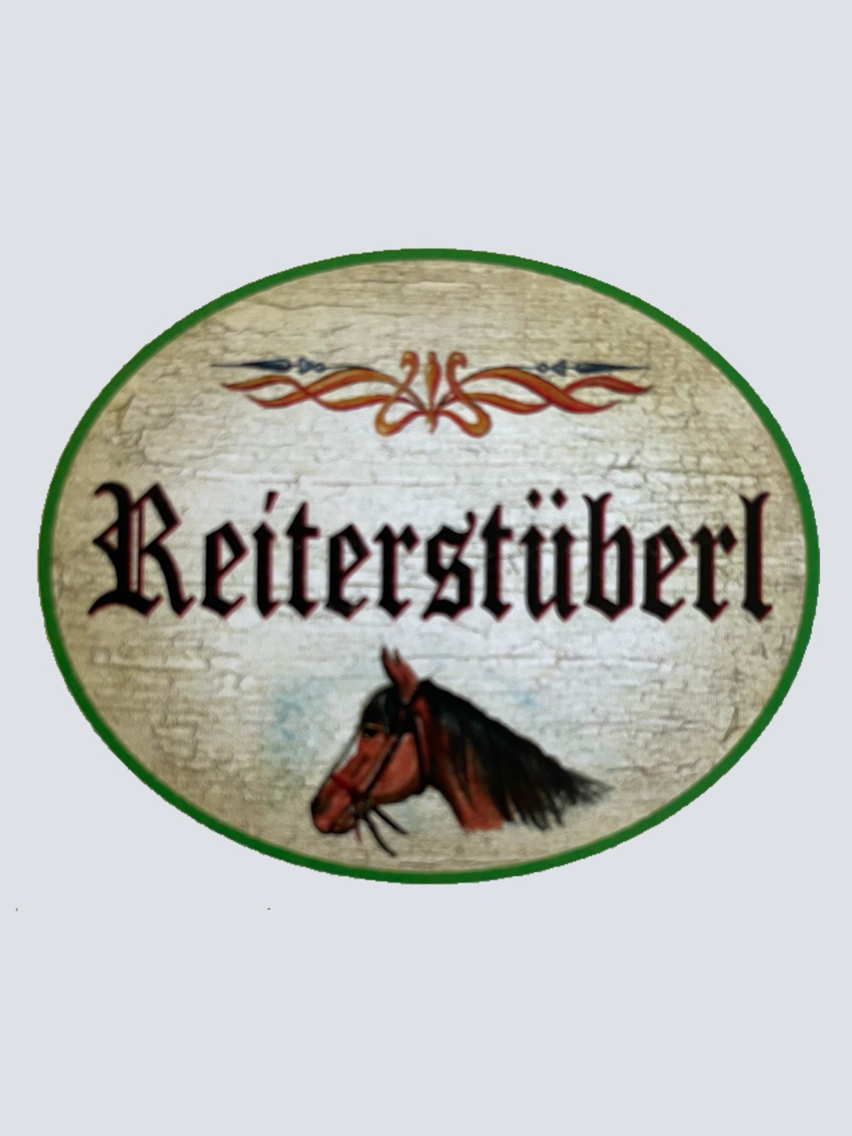 Nostalgie Holzschild Reiterstüberl Reiter Stube Pferd Reiten Schild