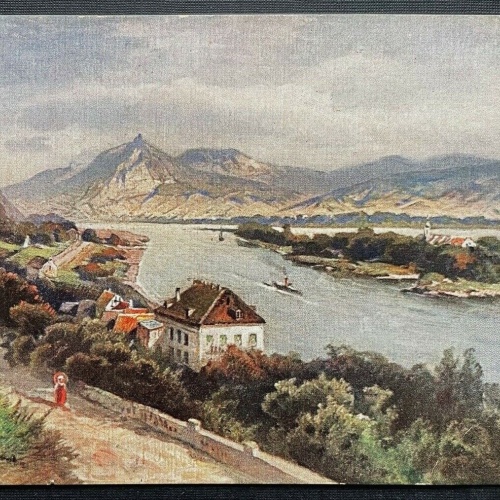 Rolandseck Ausblick Rhein Gebirge Schiff Rheinland-Pfalz Deutschland 410131 TH C