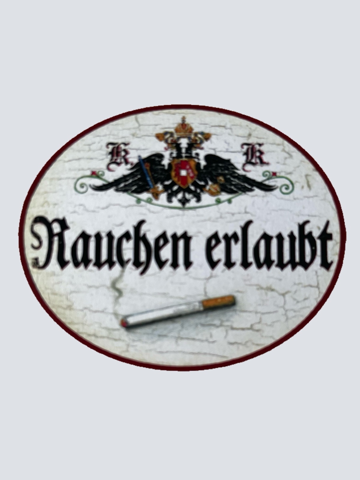 KuK Nostalgie Holzschild Rauchen Erlaubt Zigarette Zigaretten Raucher Schild