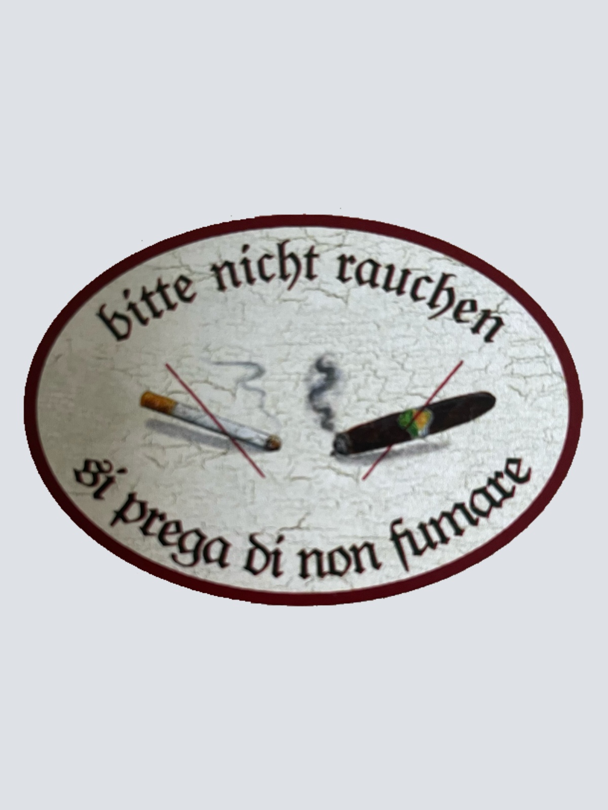 Nostalgie Holzschild Bitte Nicht Rauchen Si Prega Di Non Fumare Zigarette Schild
