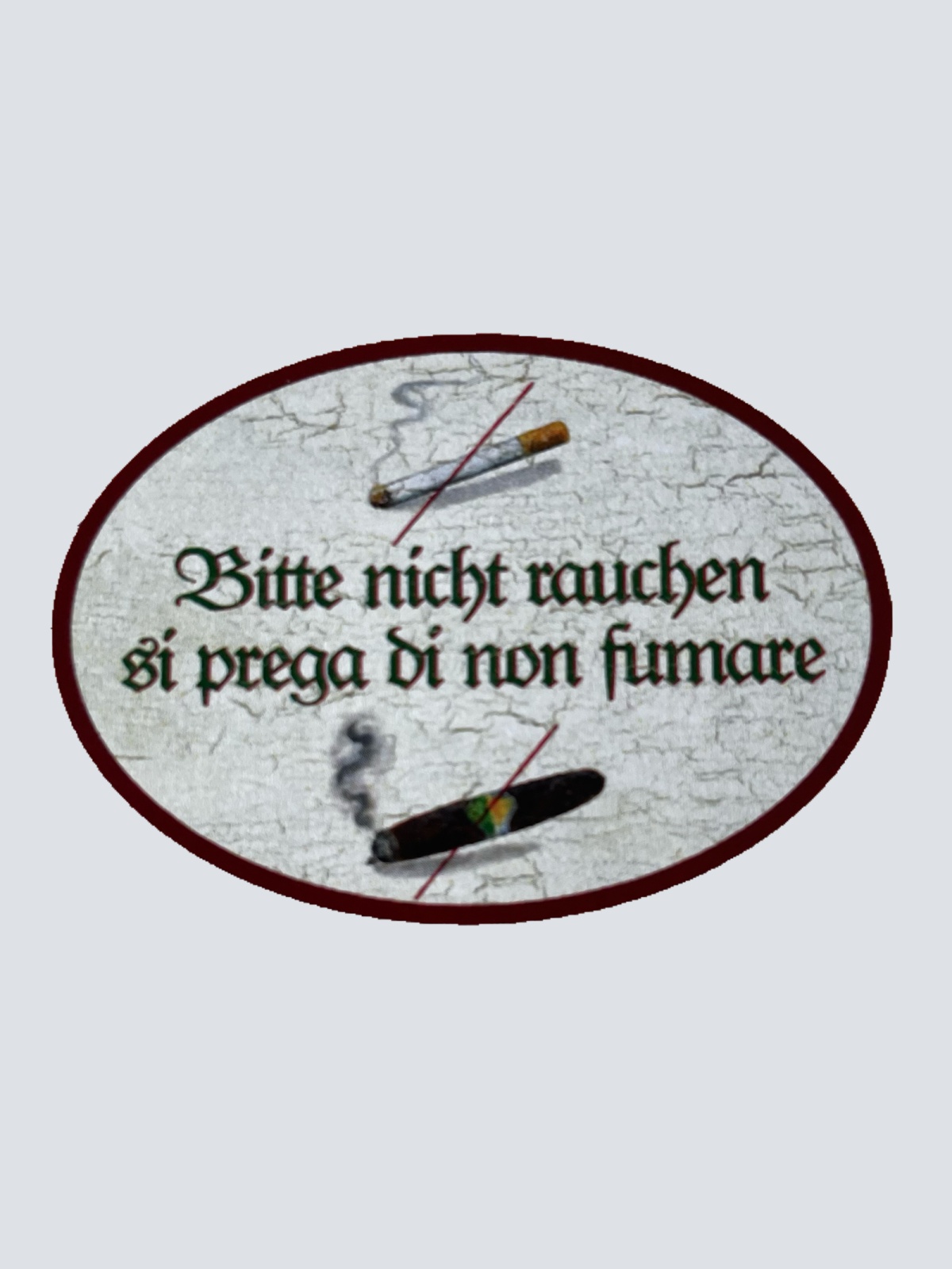 Nostalgie Holzschild Bitte Nicht Rauchen Si Prega Di Non Fumare Zigarette Schild