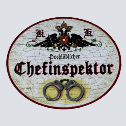 KuK Nostalgie Holzschild Hochlöblicher Chefinspektor Polizei Polizist Schild