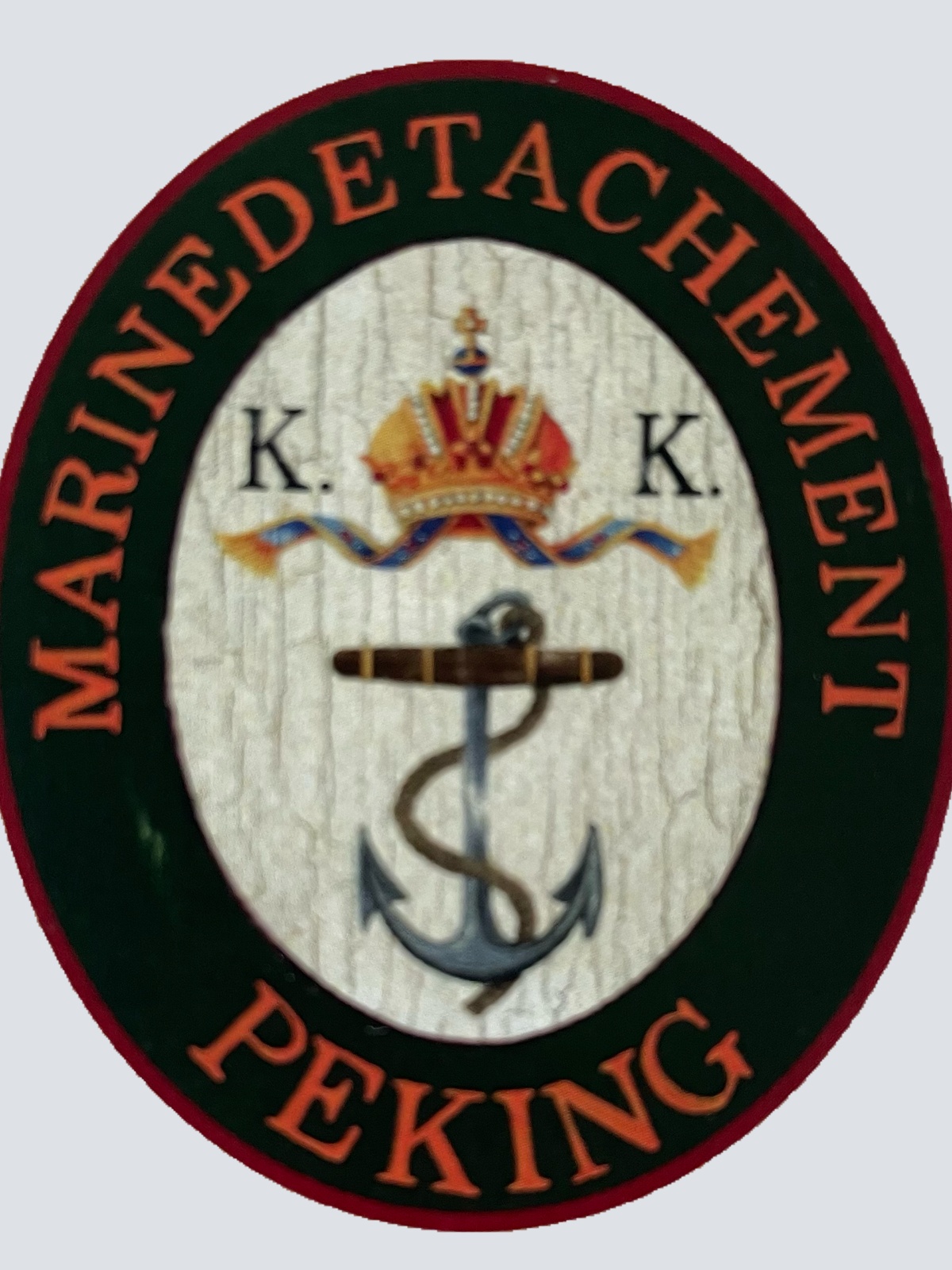 Nostalgie Holzschild KuK Marinedetachement Peking China Beijing Schild