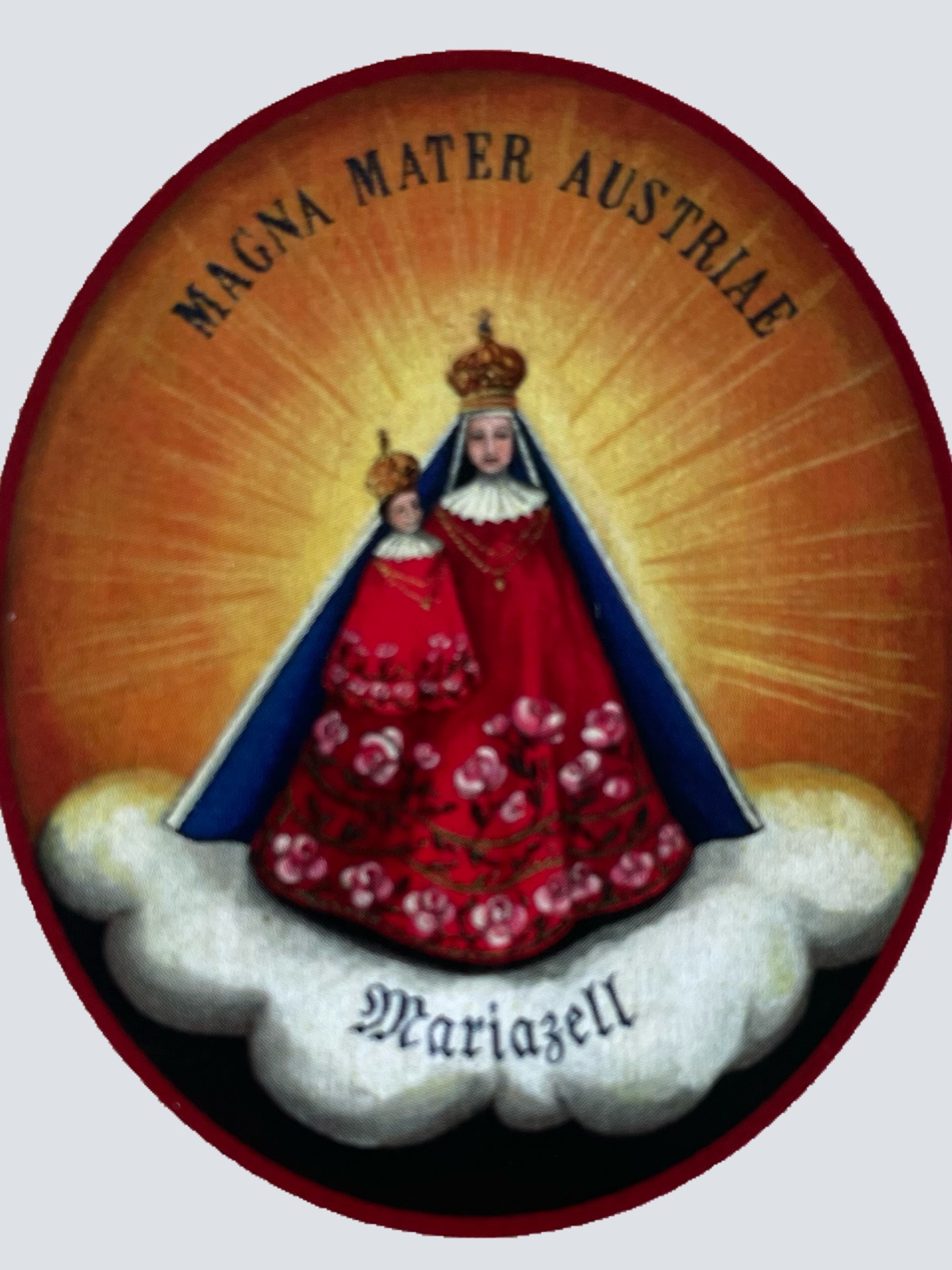 Nostalgie Holzschild Magna Mater Austriae Mariazell Jungfrau Maria Kirche Schild