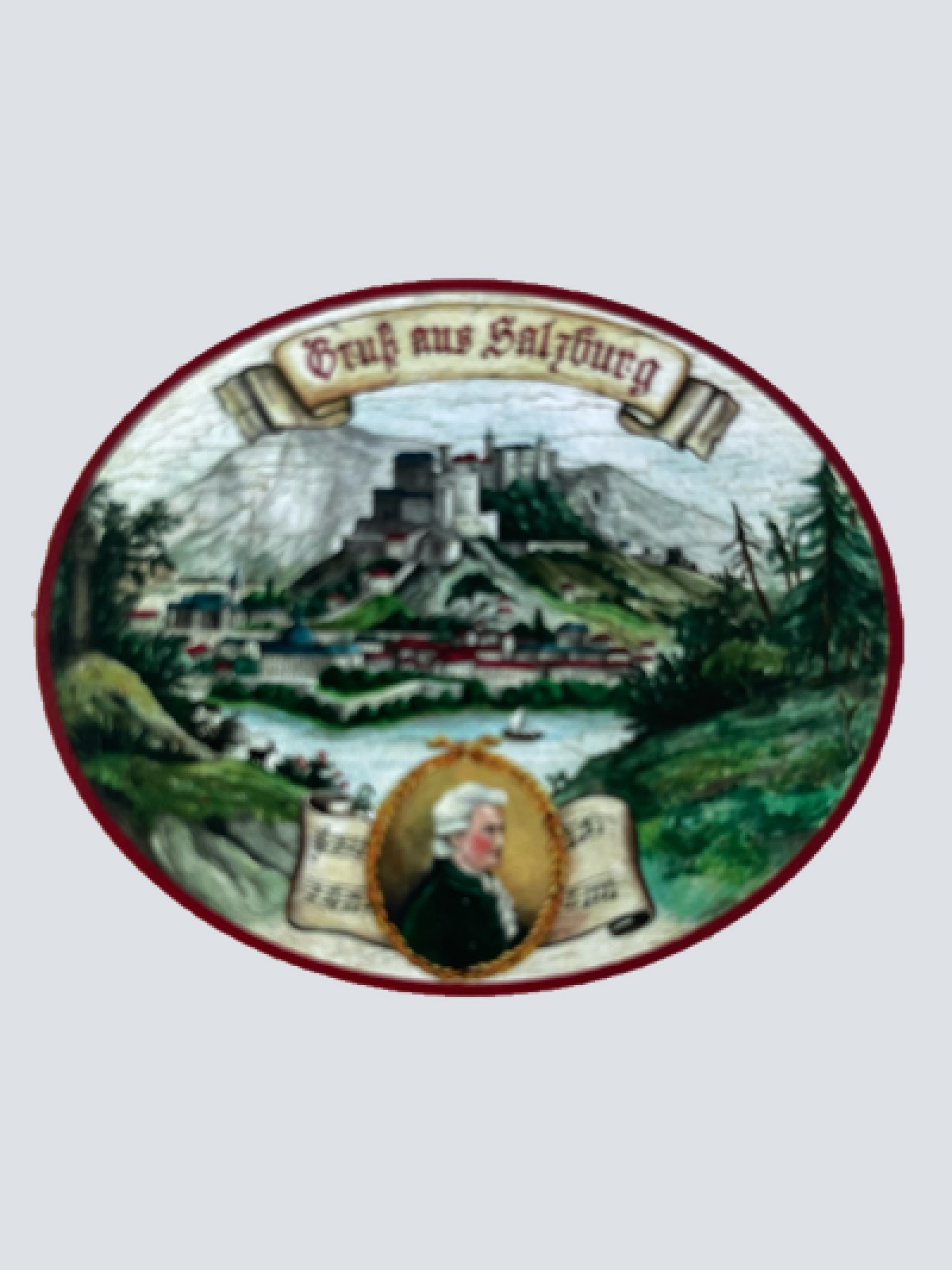 Nostalgie Holzschild Gruß Aus Salzburg Stadt Festung Mozart Schild