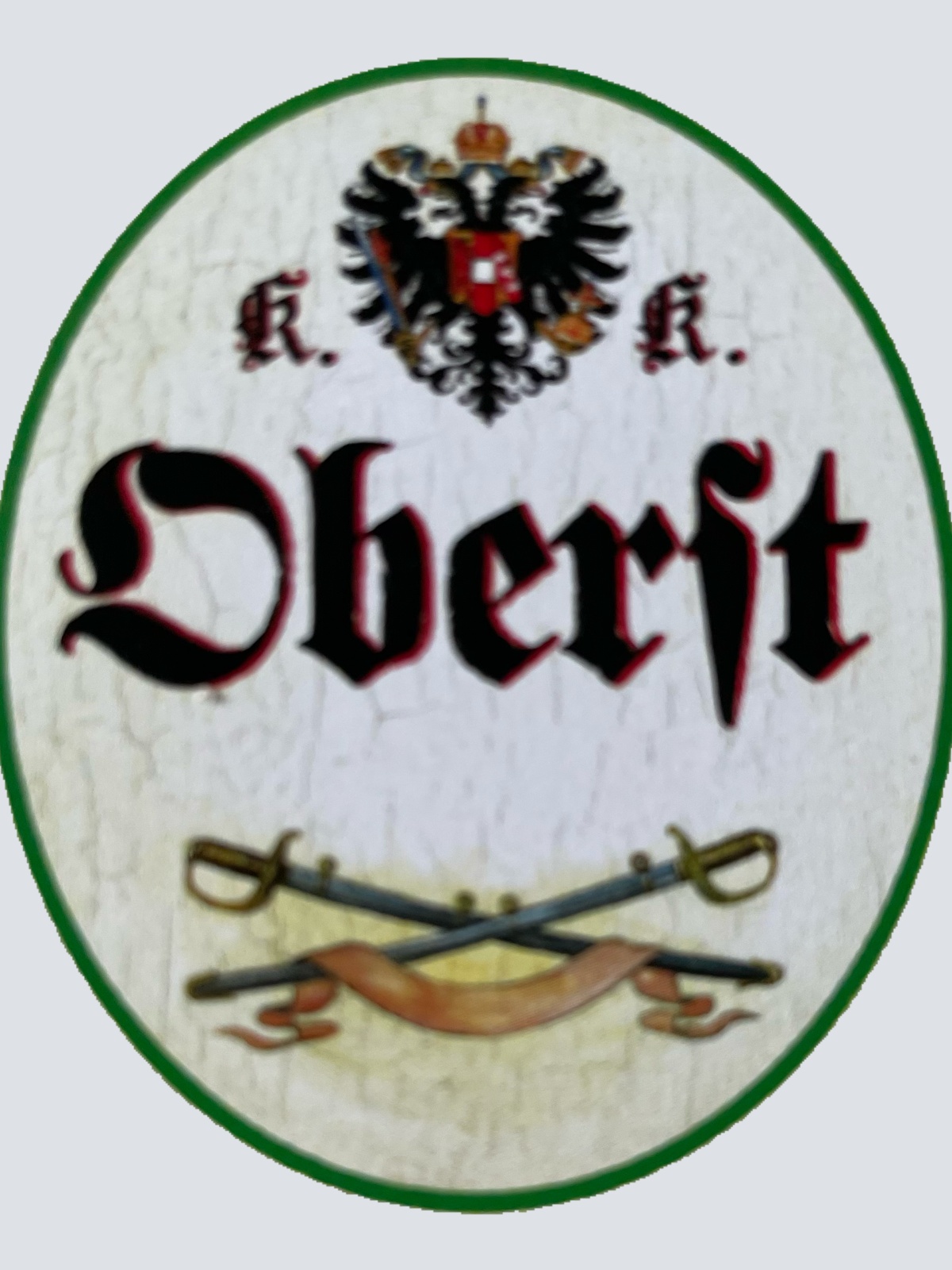 KuK Nostalgie Holzschild Oberst Bundeswehr Bundesheer Militär Soldaten Schild