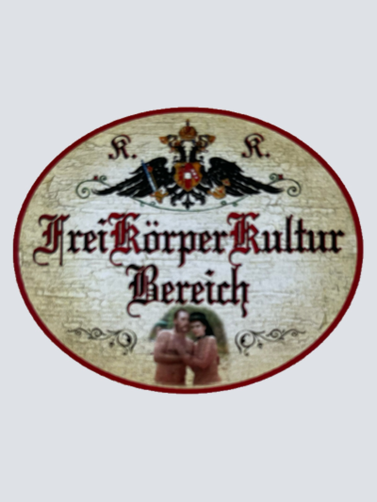 KuK Nostalgie Holzschild Frei Körper Kultur Bereich FKK Nackt Baden Schild