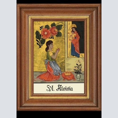 Hinterglasbild heilige aloisia patronatsbild taufe namenspatron  12,7x16
