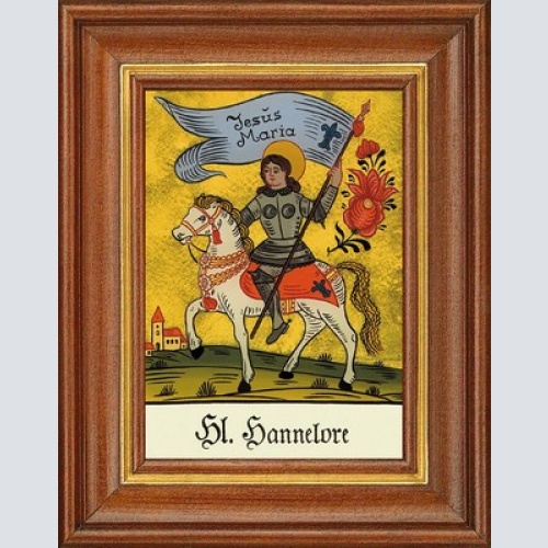 Hinterglasbild - heilige hannelore - patronatsbild taufe namenspatron 12,7x16