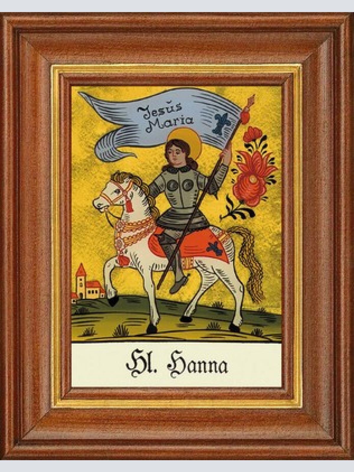 Hinterglasbild - heilige hanna - patronatsbild taufe namenspatron 12,7x16