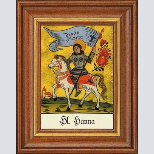 Hinterglasbild - heilige hanna - patronatsbild taufe namenspatron 12,7x16