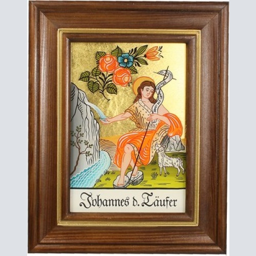 Hinterglaswerkstätten - Hinterglasbild/Patronatsbild Hl. Johannes d. Täufer mit