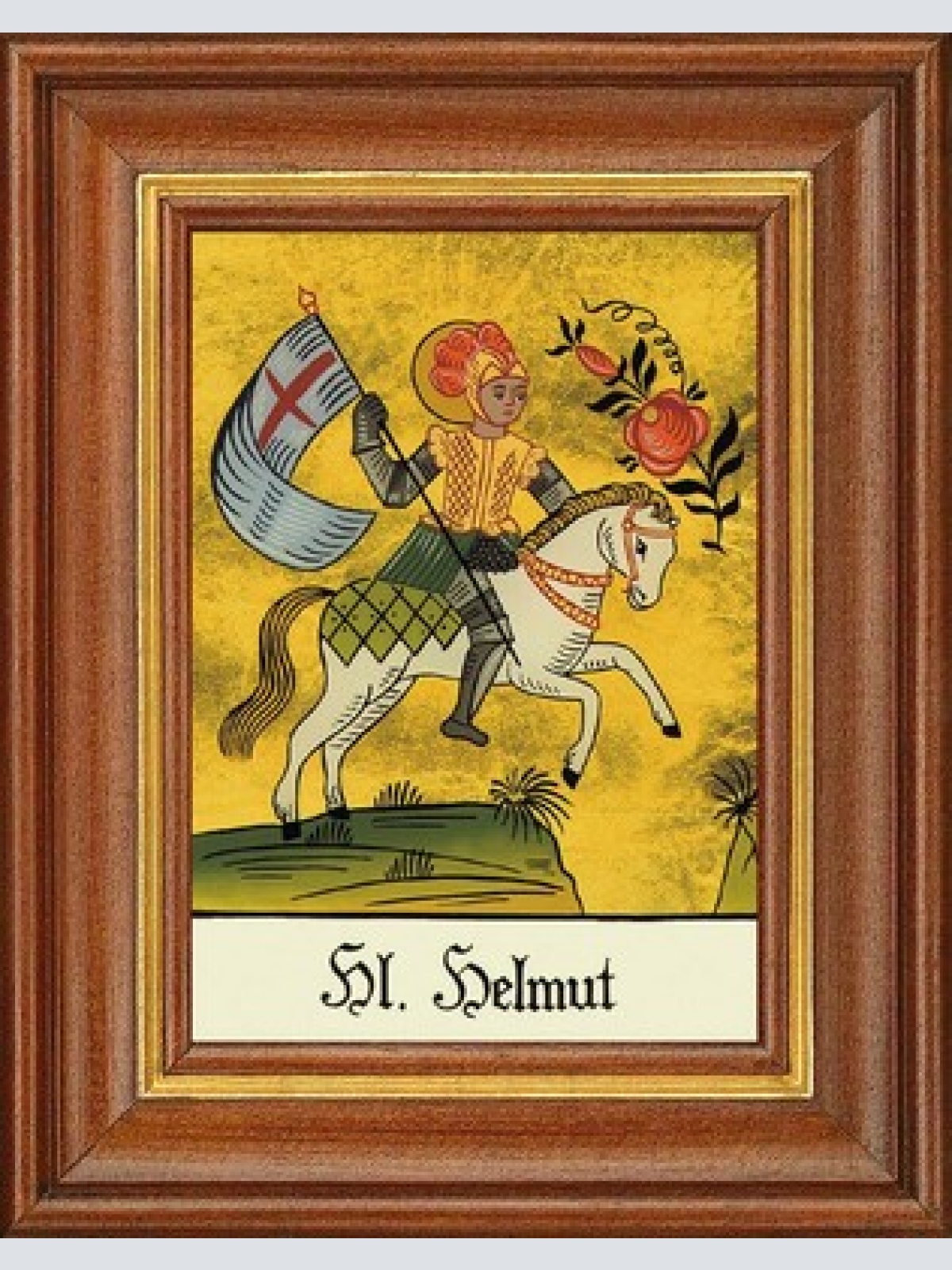 Hinterglasbild - heiliger helmut - patronatsbild taufe namenspatron 12,7x16