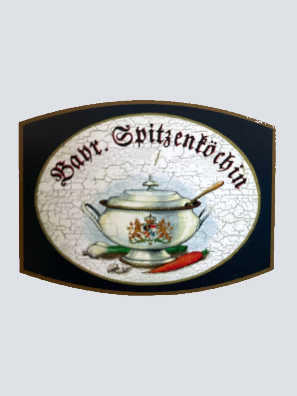 Nostalgie Holzschild Bayerische Spitzenköchin Kochen Koch Köchin Essen Bayern