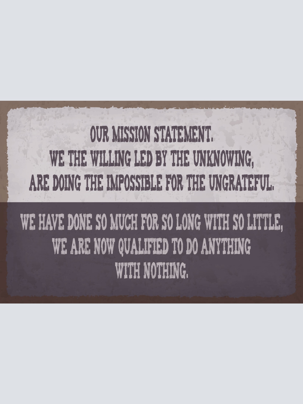 Schild Anything with Nothing Alles Nichts 12x18 / 20x30 / 30x40 Blech od. Holz