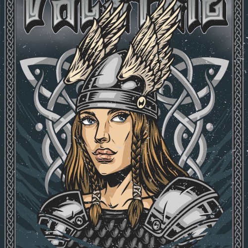 Schild Valkyrie Valhalla Vikinger Frau Helm 12x18 / 20x30 / 30x40 Blech od. Holz