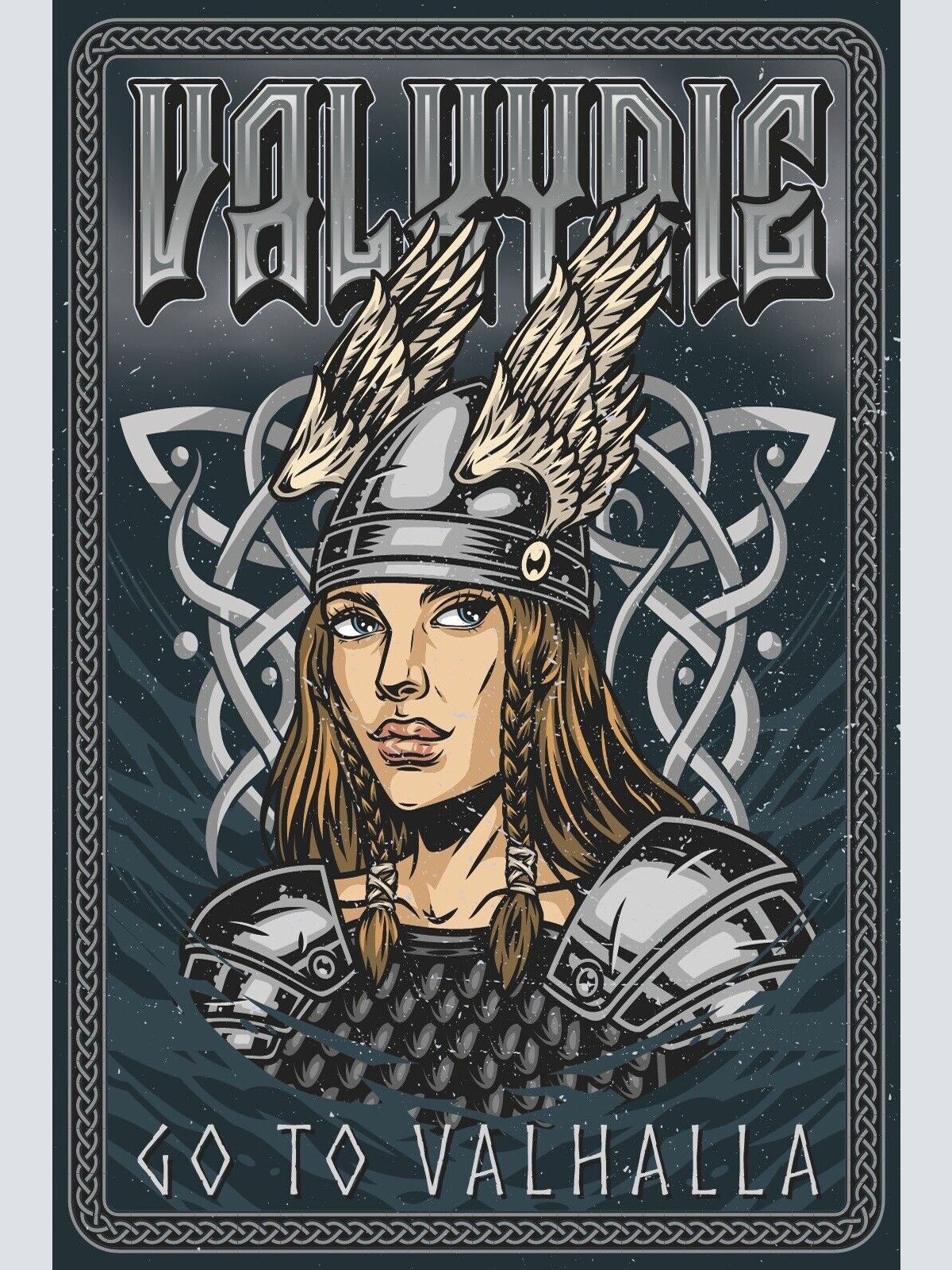 Schild Valkyrie Valhalla Vikinger Frau Helm 12x18 / 20x30 / 30x40 Blech od. Holz