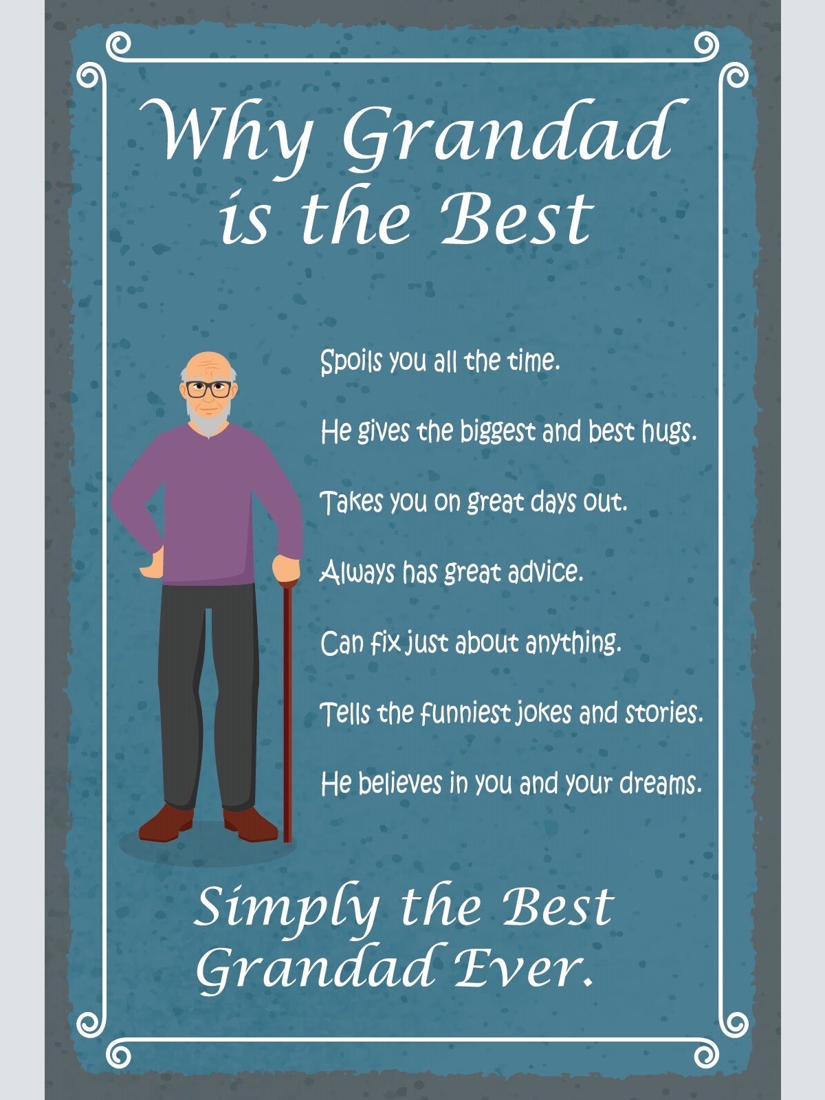 Schild Granddad is the best Opa Großvater 12x18 / 20x30 / 30x40 Blech od. Holz