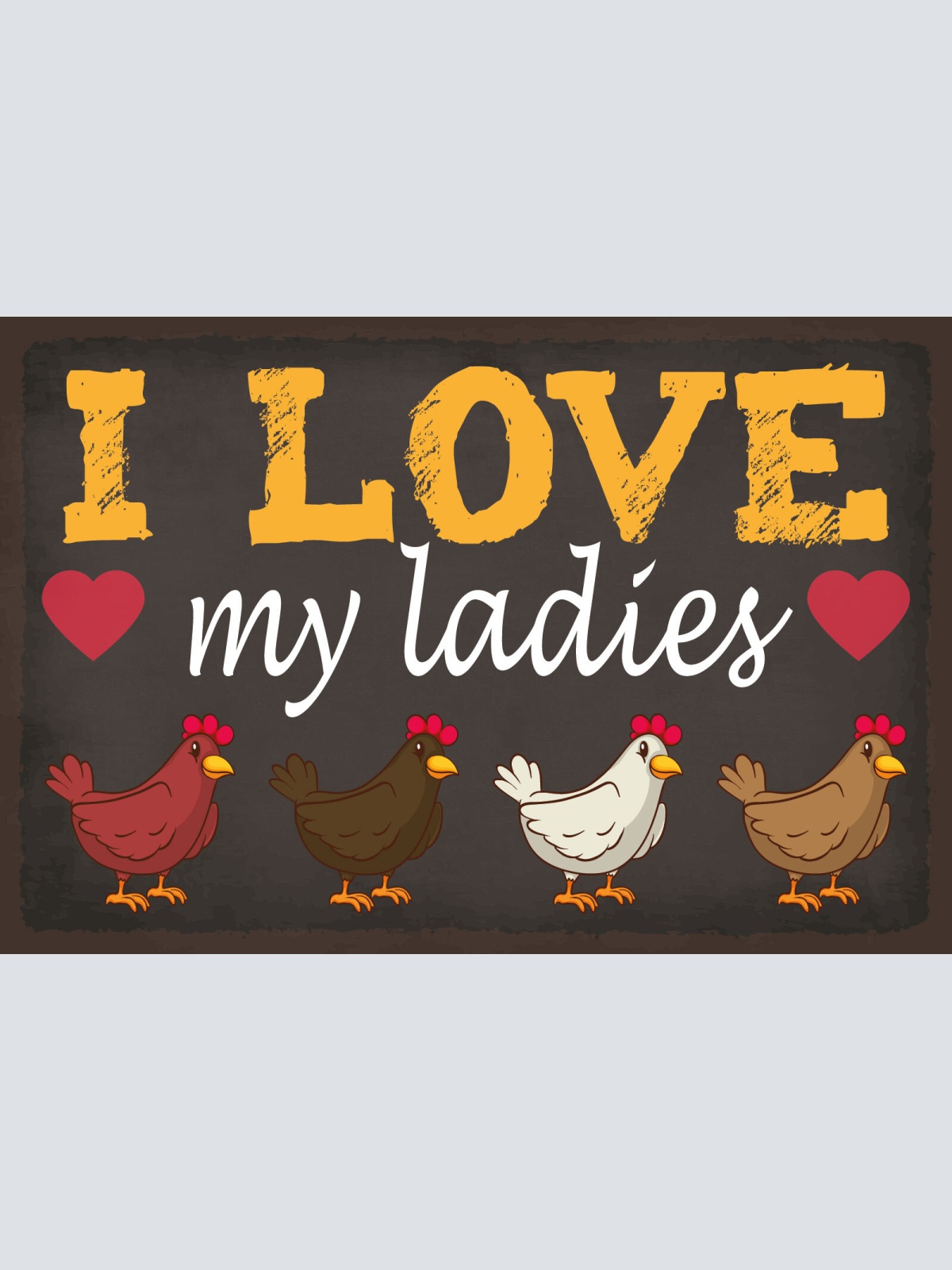 Schild Love my Ladies Hühner Hendl Stall 12x18 / 20x30 / 30x40 Blech od. Holz