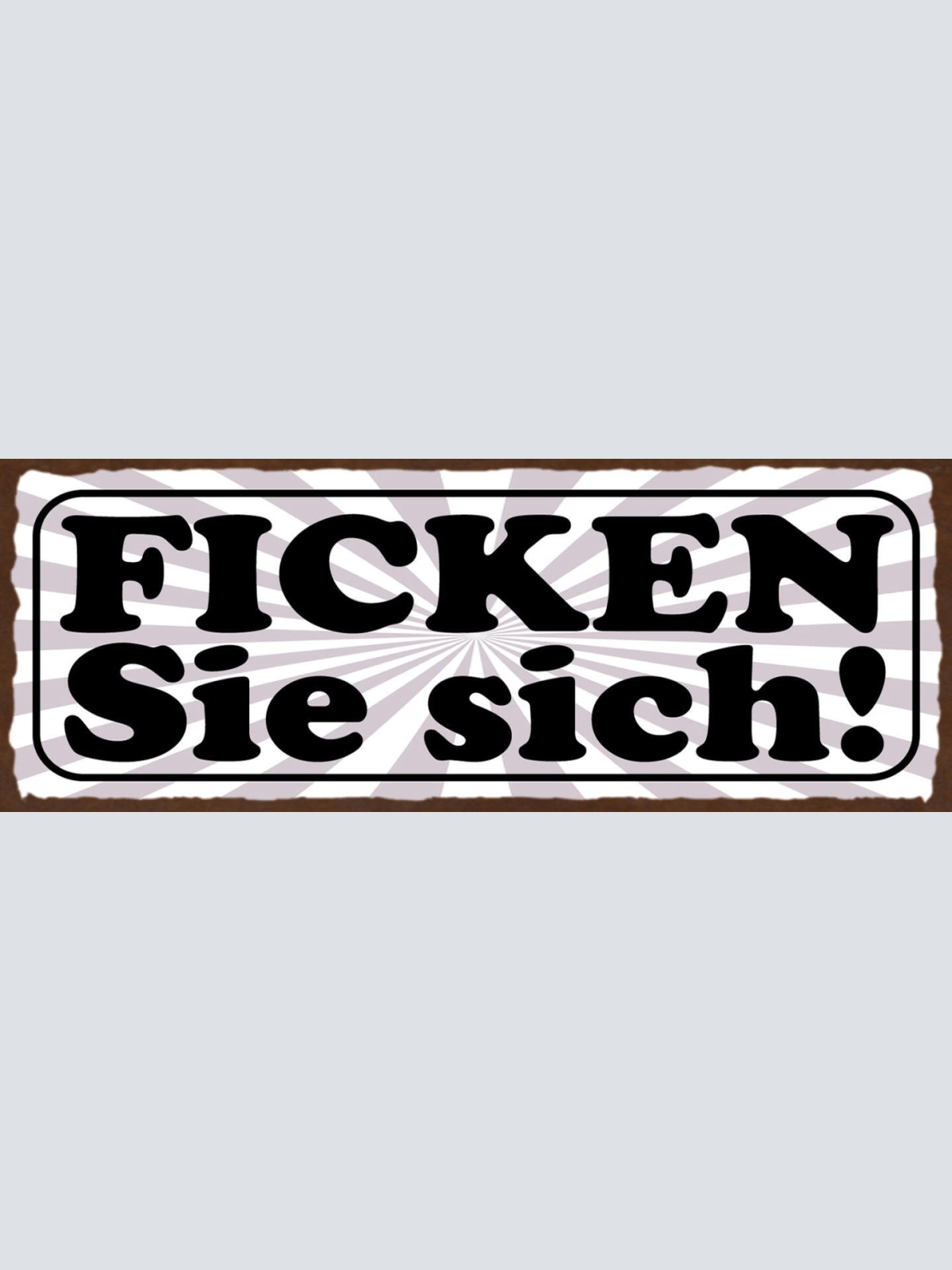 Schild Ficken Sie Sich Fuck You Beschimpfung Fluchen Grantig 27x10 Blech od.Holz