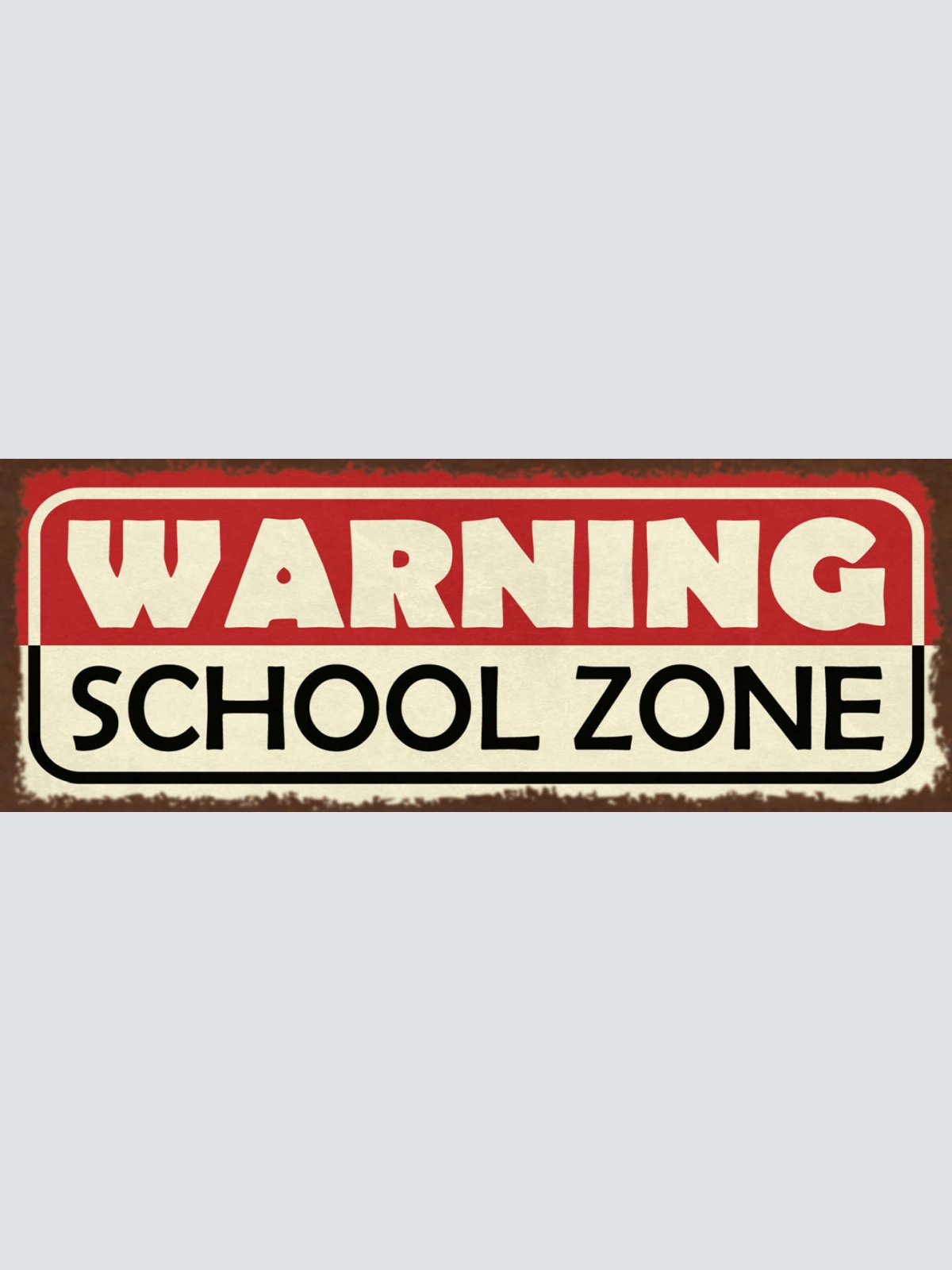 Schild Warning School Zone Warnung Schule Schulzone Gebiet  27x10 Blech od.Holz
