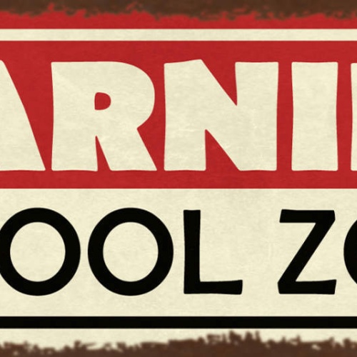 Schild Warning School Zone Warnung Schule Schulzone Gebiet  27x10 Blech od.Holz