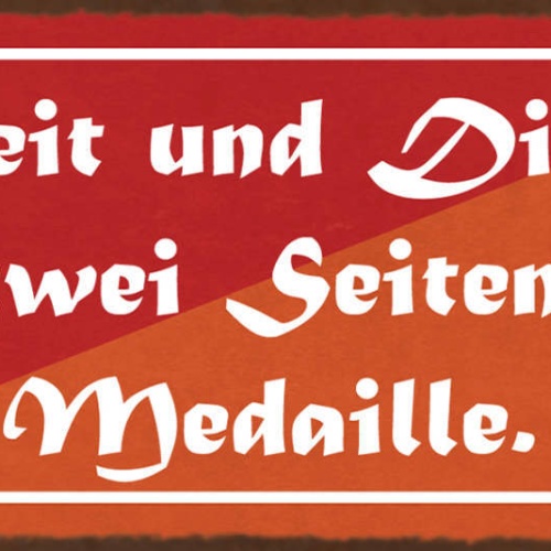 Schild Freiheit & Disziplin Sind 2 Seiten Einer Medaillie 27x10 Blech od.Holz