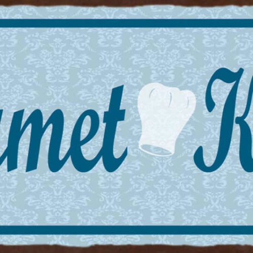 Schild Gourmet Küche Kochen Koch Restaurant Haus Wohnung 27x10 Blech od.Holz
