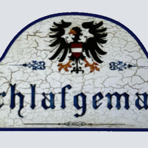 Nostalgie Holzschild Schlafgemach Schlafzimmer Schlafen Bett KuK Schild
