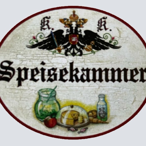 Kuk Nostalgie Holzschild Speisekammer Vorratskammer Speis Lebensmittel Schild
