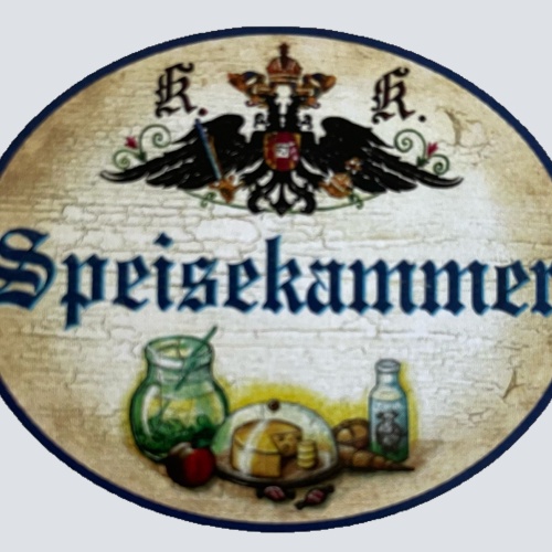Kuk Nostalgie Holzschild Speisekammer Vorratskammer Speis Lebensmittel Schild