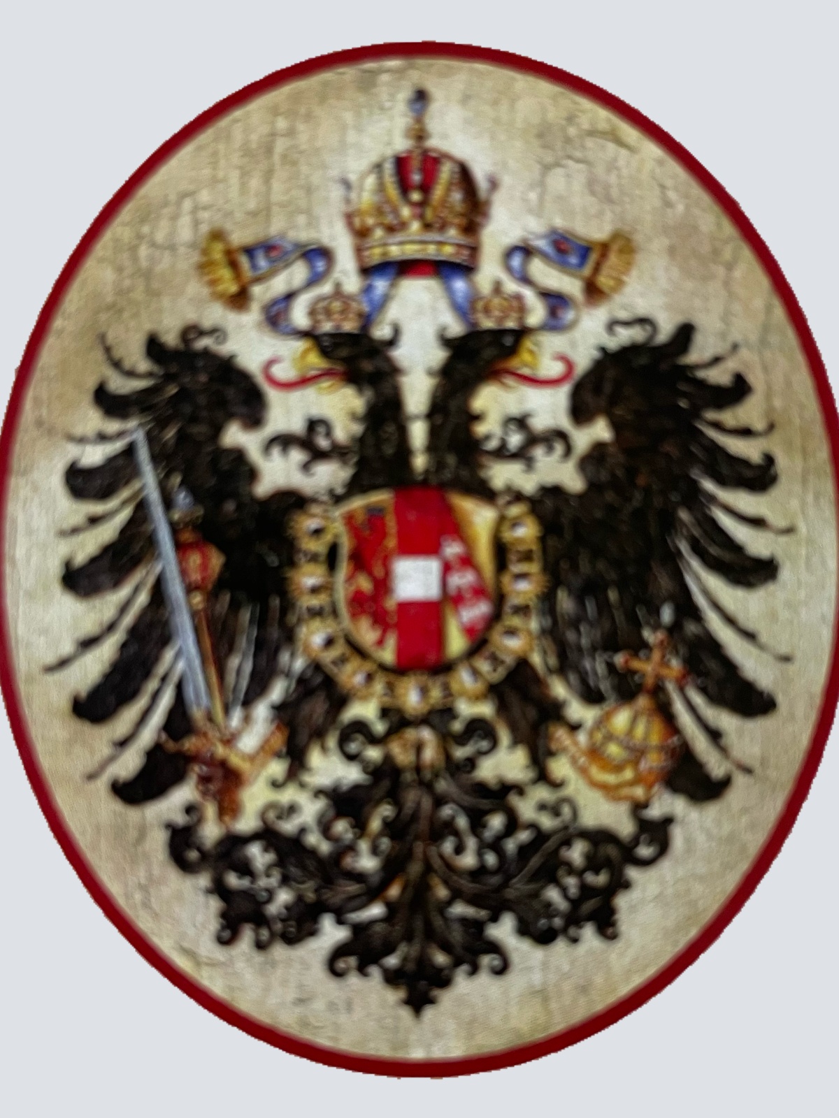Nostalgie Holzschild Österreich Doppeladler Wappen Kuk Schild
