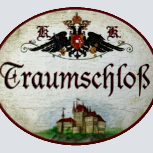 KuK Nostalgie Holzschild Traumschloß Haus Burg Traumhaus Villa Schild