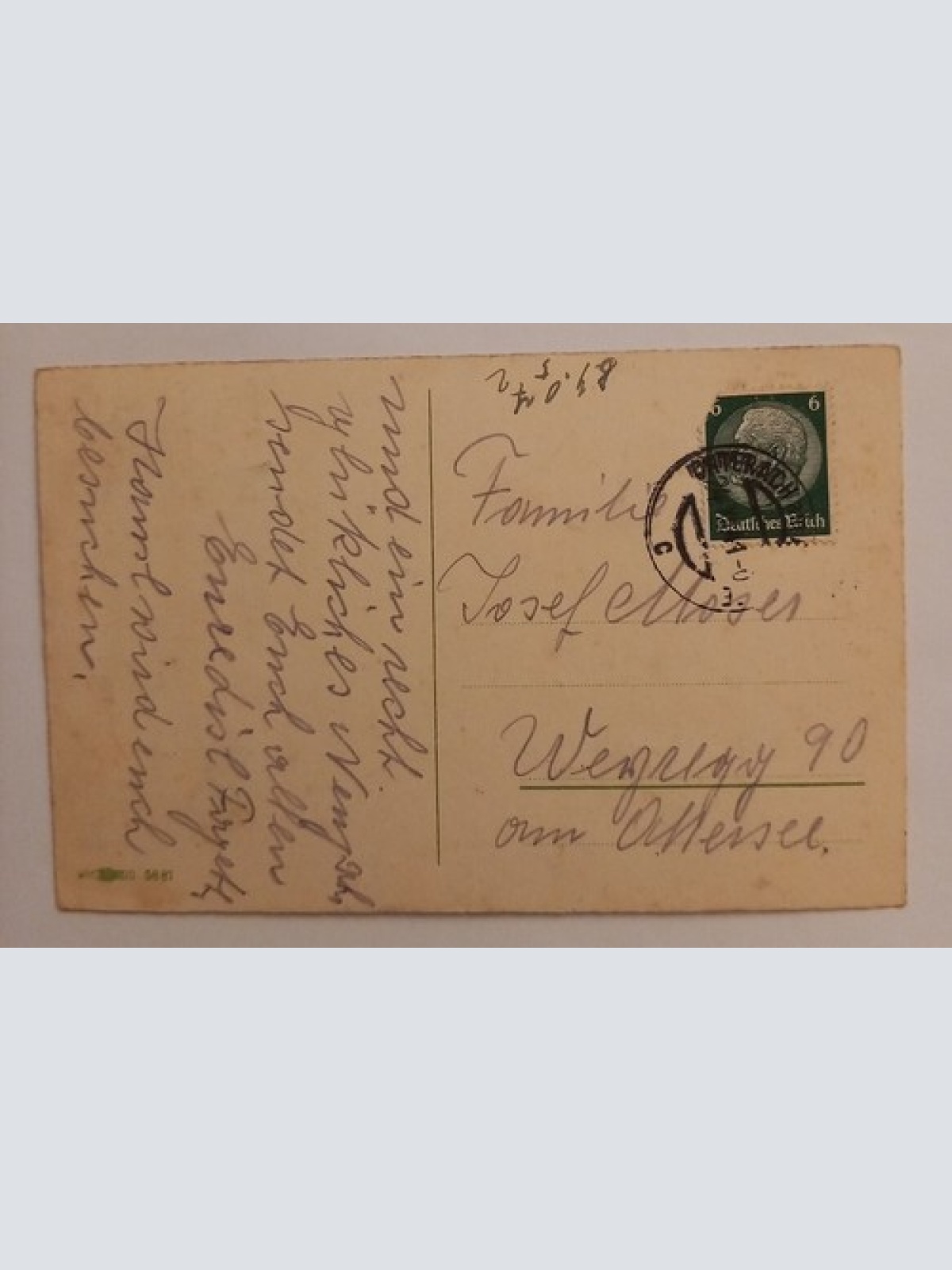 Die besten Weihnachtsgrüsse, Tannenzweig mit Zapfen Weihnachten 500118A gr D